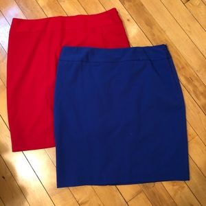 Liz Claiborne Pencil Skirts (Red and Blue) Size 18